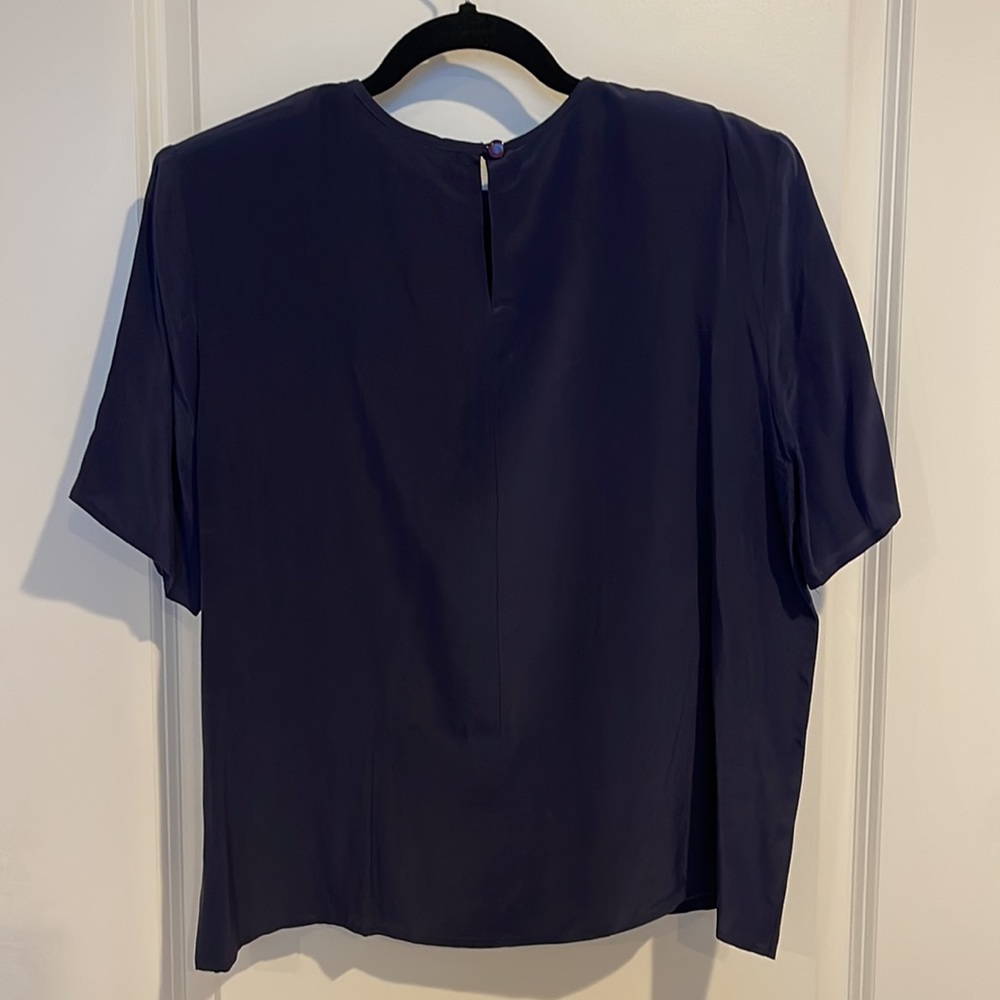 Jennifer Moore Navy Silk Top - Picture 4 of 6